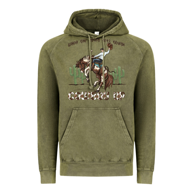 When The Going Gets Tough Cowboy Up Vintage Hoodie by MaliasSmallBusiness | Teevron