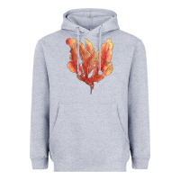 Heather Grey pink venus fan sea coral Heavyweight Hoodie - LillyAllenDesigns