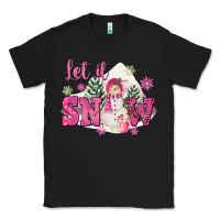 Black Let It Snow Pink Christmas Classic Tee - FaDigitalArtStudio