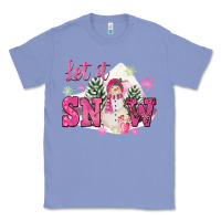 Colony Blue Let It Snow Pink Christmas Classic Tee - FaDigitalArtStudio
