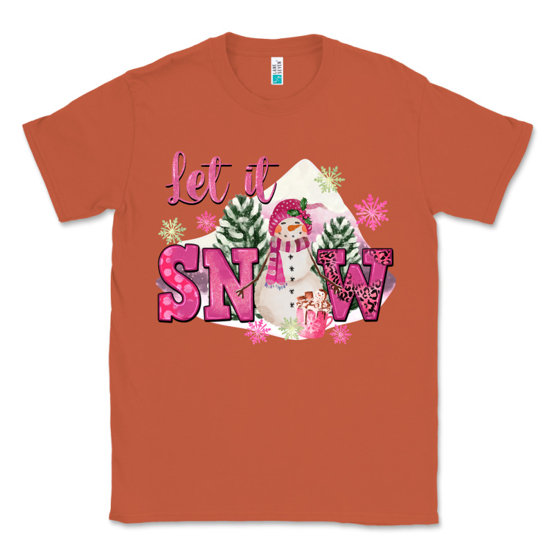 Let It Snow Pink Christmas Classic Tee by FaDigitalArtStudio | Teevron