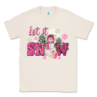 Natural Let It Snow Pink Christmas Classic Tee - FaDigitalArtStudio