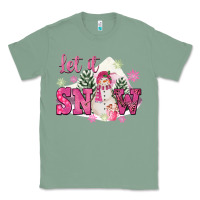 Sage Let It Snow Pink Christmas Classic Tee - FaDigitalArtStudio