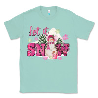 Seafoam Let It Snow Pink Christmas Classic Tee - FaDigitalArtStudio