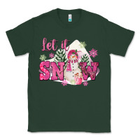 Sports Green Let It Snow Pink Christmas Classic Tee - FaDigitalArtStudio