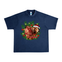 Navy merry Christmas brahman bull Urban Heavy Tee - RanaPortraitStore