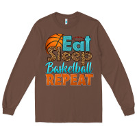 Chestnut eat sleep basketball repeat Long Sleeve Tee - HRA Design Shop