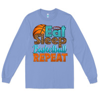 Colony Blue eat sleep basketball repeat Long Sleeve Tee - HRA Design Shop