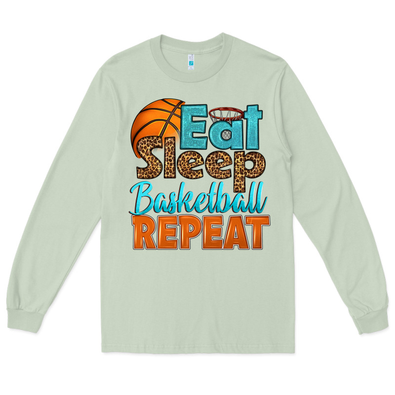 Eat Sleep Basketball Repeat Long Sleeve Tee by HRA Design Shop | Teevron