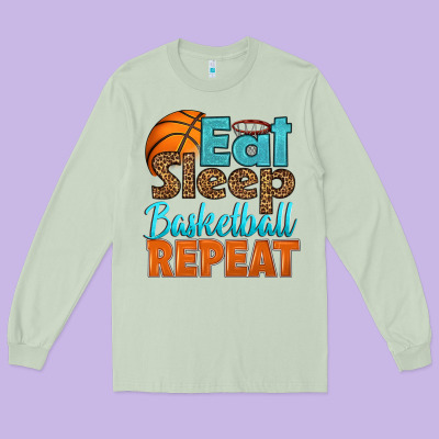 Eat Sleep Basketball Repeat Long Sleeve Tee Designed By Hra Design Shop