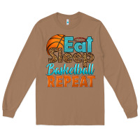 Toasted Coconut eat sleep basketball repeat Long Sleeve Tee - HRA Design Shop