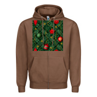 Chestnut christmas ornaments seamless  pattern Zipper Hoodie - BundleAndBundleShop