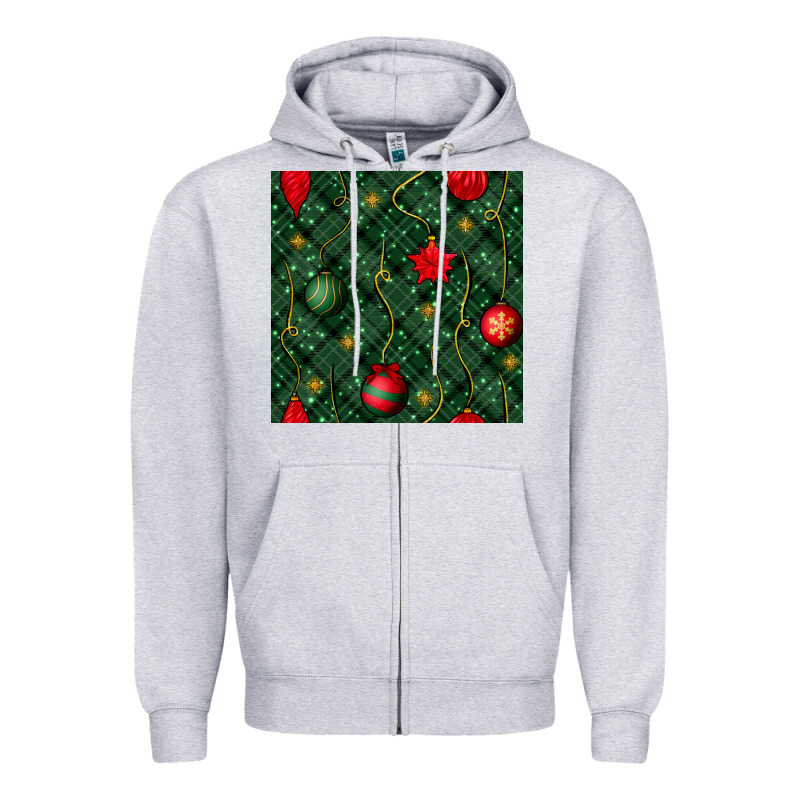 Christmas Ornaments Seamless  Pattern Zipper Hoodie by BundleAndBundleShop | Teevron