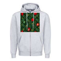 Heather Grey christmas ornaments seamless  pattern Zipper Hoodie - BundleAndBundleShop