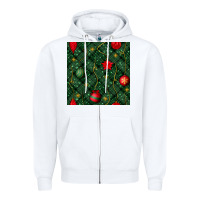 White christmas ornaments seamless  pattern Zipper Hoodie - BundleAndBundleShop