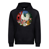 Black leghorn rooster christmas ornament Urban Hoodie - LillyAllenDesigns