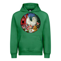 Emerald leghorn rooster christmas ornament Urban Hoodie - LillyAllenDesigns