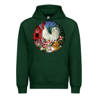 Forest Green leghorn rooster christmas ornament Urban Hoodie - LillyAllenDesigns