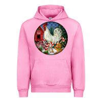 Fuchsia Pink leghorn rooster christmas ornament Urban Hoodie - LillyAllenDesigns