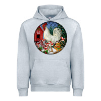 Heather Grey leghorn rooster christmas ornament Urban Hoodie - LillyAllenDesigns