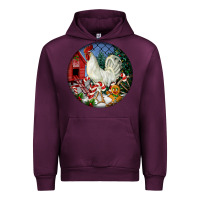 Mauve Wine leghorn rooster christmas ornament Urban Hoodie - LillyAllenDesigns