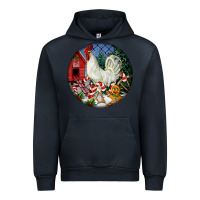 Navy leghorn rooster christmas ornament Urban Hoodie - LillyAllenDesigns
