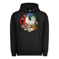 Pigment Black leghorn rooster christmas ornament Urban Hoodie - LillyAllenDesigns