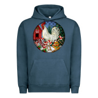 Pigment Midnight Navy leghorn rooster christmas ornament Urban Hoodie - LillyAllenDesigns