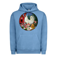 Pigment Pebble Blue leghorn rooster christmas ornament Urban Hoodie - LillyAllenDesigns
