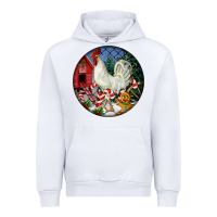 White leghorn rooster christmas ornament Urban Hoodie - LillyAllenDesigns