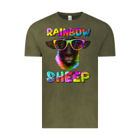Vintage Olive rainbow sheep suffolk sheep Vintage Tee - RanaPortraitStore