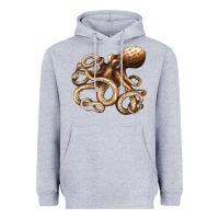 Heather Grey octopus Heavyweight Hoodie - LillyAllenDesigns
