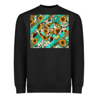 Black leopard sunflower hearts Heavyweight Sweatshirt - RanaPortraitStore