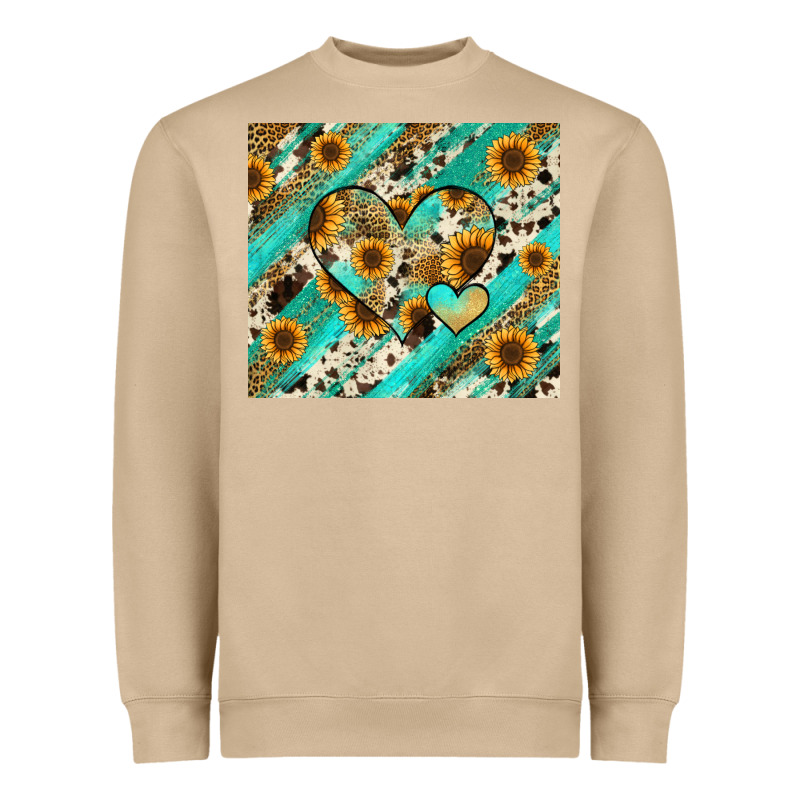 Leopard Sunflower Hearts Heavyweight Sweatshirt by RanaPortraitStore | Teevron