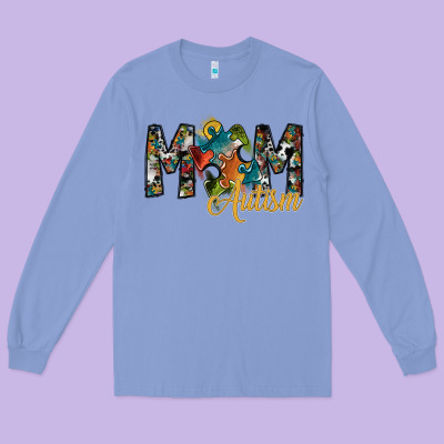 Mom Autism Long Sleeve Tee Designed By Sublimationcraftshop