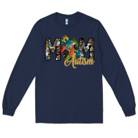 Navy mom autism Long Sleeve Tee - SublimationCraftShop