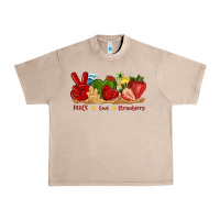 French Oak peace love strawberry with summer Urban Heavy Tee - texasbilliewilder
