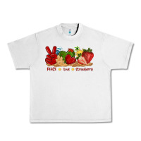 Peace Love Strawberry With Summer Urban Heavy Tee | Teevron
