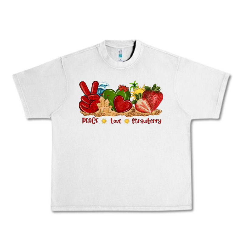 Peace Love Strawberry With Summer Urban Heavy Tee by texasbilliewilder | Teevron