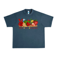 Midnight Navy peace love strawberry with summer Urban Heavy Tee - texasbilliewilder