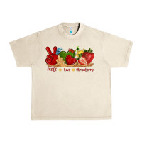 Sandshell peace love strawberry with summer Urban Heavy Tee - texasbilliewilder