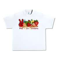 White peace love strawberry with summer Urban Heavy Tee - texasbilliewilder