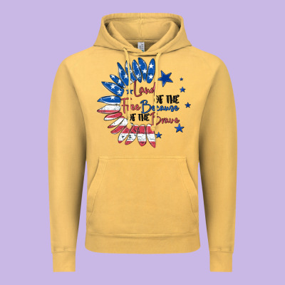 Vintage Hoodie land of the free because of the brave