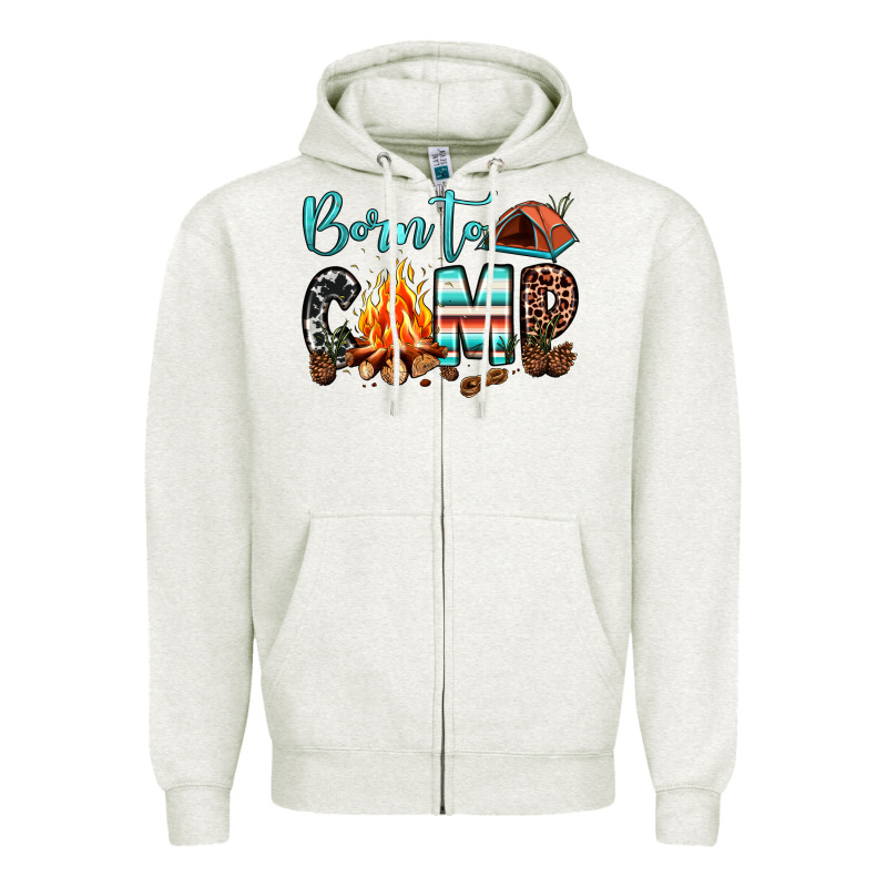 Born To Camp Zipper Hoodie by JahusDesignShop | Teevron