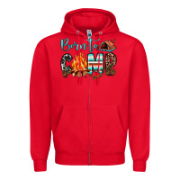 Red born to camp Zipper Hoodie - JahusDesignShop