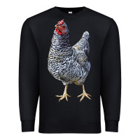 Black Dominique Chicken Premium Sweatshirt - LillyAllenDesigns