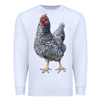 White Dominique Chicken Premium Sweatshirt - LillyAllenDesigns