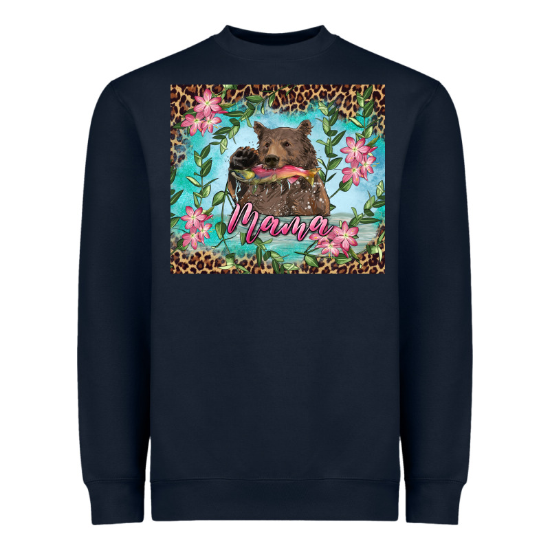 Mama Bear Haunting Fish Floral Heavyweight Sweatshirt by RanaPortraitStore | Teevron