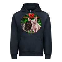 Navy christmas pig Urban Hoodie - LillyAllenDesigns