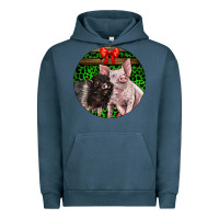 Pigment Midnight Navy christmas pig Urban Hoodie - LillyAllenDesigns